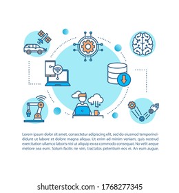 Remote device control concept icon with text. Modern technology regulation. Online monitoring PPT page vector template. Brochure, magazine, booklet design element with linear illustrations