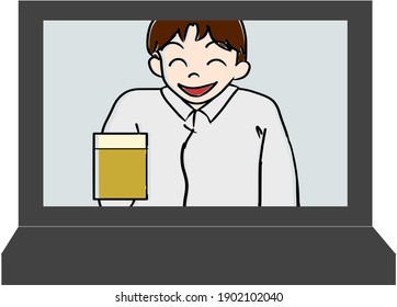 Remote drinking party men's shirts