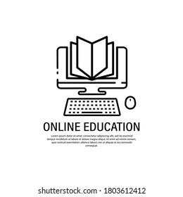 Remote education. Reading books on the Internet, E-reading, Internet library, online book store. Vector on isolated white background. EPS 10