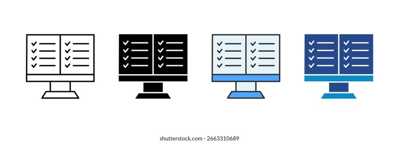 Remote Exam Icon Set Multiple Style Collection