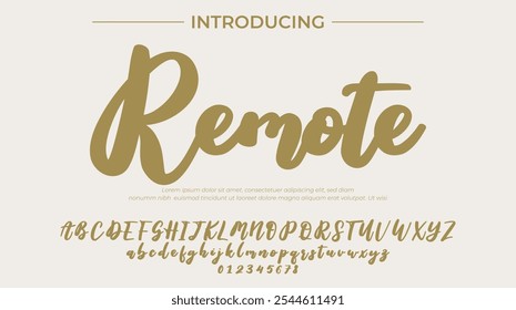 Remote Font Stilvoller Pinsel gemalt ein Großbuchstaben, Buchstaben, Schrift