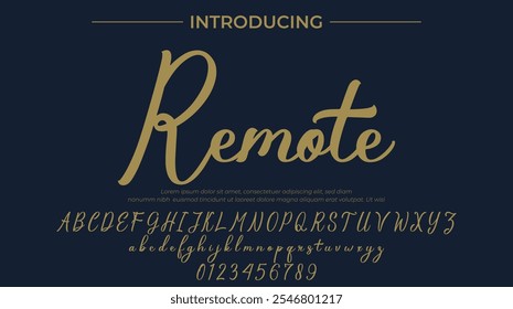 Remote Font Stilvoller Pinsel gemalt ein Großbuchstaben, Buchstaben, Schrift