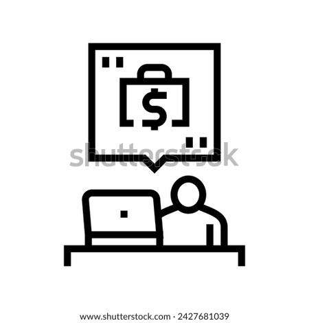 remote freelancing line icon vector. remote freelancing sign. isolated contour symbol black illustration