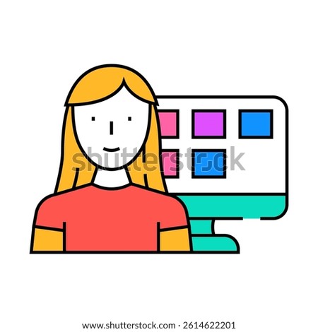 remote freelancing line icon vector. remote freelancing sign. isolated symbol illustration