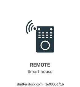 Remote glyph icon vector on white background. Flat vector remote icon symbol sign from modern smart house collection for mobile concept and web apps design.