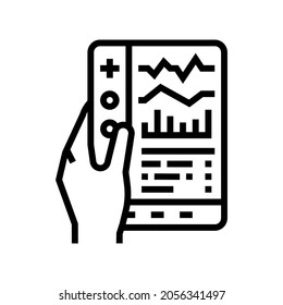 remote health care line icon vector. remote health care sign. isolated contour symbol black illustration