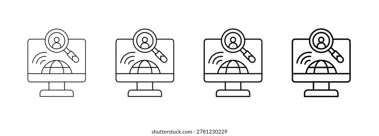Remote Hiring Icons Vector Set In Different Stroke Line Style