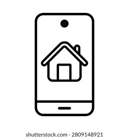 Remote home control icon vector. Smart home management illustration sign. Home automation symbol. Remote access logo or mark.