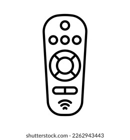 Remote icon. Black contour linear silhouette. Top front view. Editable strokes. Vector simple flat graphic illustration. Isolated object on a white background. Isolate.