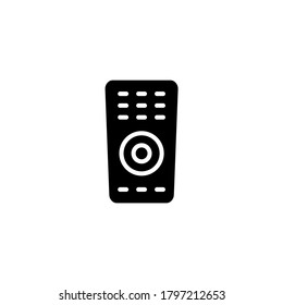 Remote Icon in black flat glyph, filled style isolated on white background