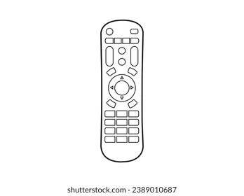 Icono remoto en el icono de estilo de línea negra.Iconos de control remoto manual. Conjunto de esquemas de iconos vectoriales de control remoto manual para diseño web.Vector de control remoto de línea delgada aislado en fondo blanco.eps 10.