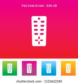 Remote Icon in Colored Square box. eps-10