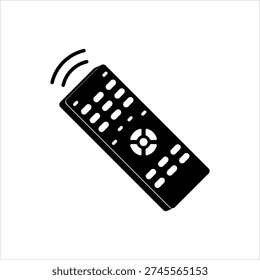 Remote Icon, Remote Control, Clicker Electronic Device Vector Art Illustration