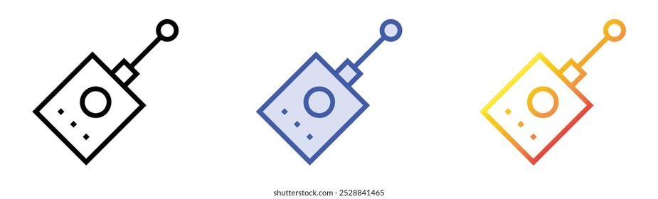 icono remoto. Lineal, relleno azul y diseño de estilo degradado aislado sobre fondo blanco