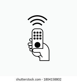 Remote-Symbol. Symbol für lange Distanz - Logo-Vektorgrafik. 