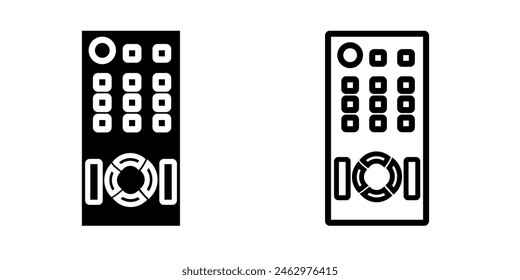 Icono de control remoto sobre fondo blanco