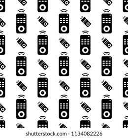 Remote Icon Seamless Pattern, Remote Vector Art Illustration