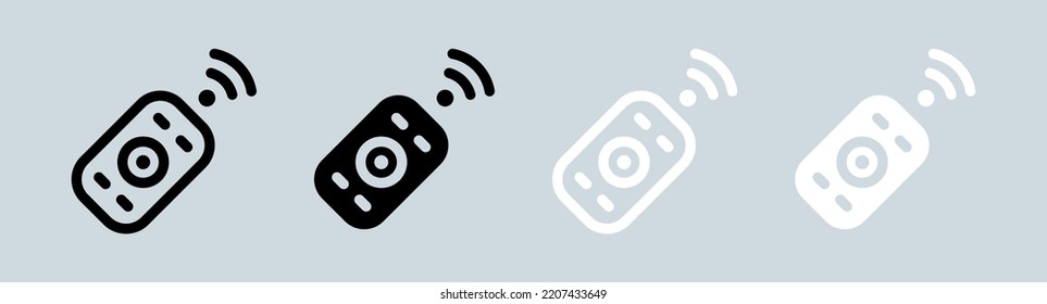 Remote icon set in black and white. Wireless control signs vector illustration