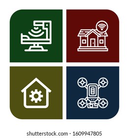 remote icon set. Collection of Infrared, Smart home, House automation, Drone icons