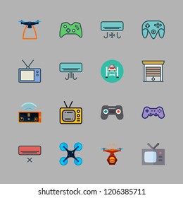 remote icon set. vector set about drone, remote control, game controller and gamepad icons set.