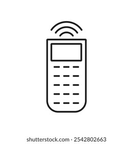 Icono remoto estilo de línea negra simple.