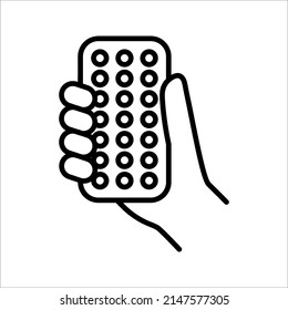 Icono remoto. Icono de contorno remoto lineal delgado de la colección de casas inteligentes aislado en fondo blanco