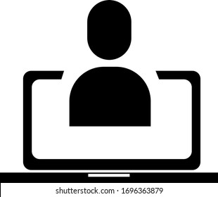 remote information transfer icon, logo assistant, online administrator sign, virtual communication vector
