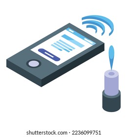 Remote irrigation icon isometric vector. Water system. Pipe garden
