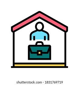 remote job color icon vector. remote job sign. isolated symbol illustration