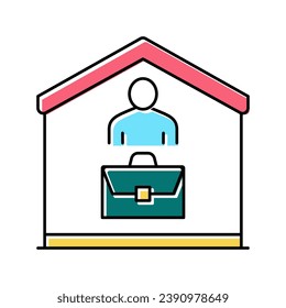 remote job color icon vector. remote job sign. isolated symbol illustration