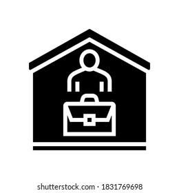 remote job glyph icon vector. remote job sign. isolated contour symbol black illustration