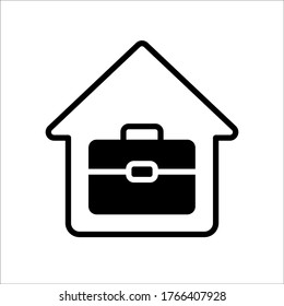 Remote job, home office, work from home. Vector line icon. Editable illustration. Pictogram.