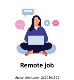 Remote job Vector illustration which can easily modify or edit

