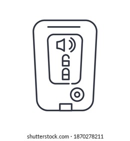 Remote Keyless System Icon, Linear Isolated Illustration, Thin Line Vector, Web Design Sign, Outline Concept Symbol With Editable Stroke On White Background.