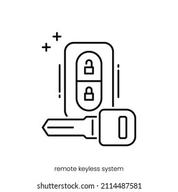 Remote Keyless System Icon. Outline Style Icon Design Isolated On White Background