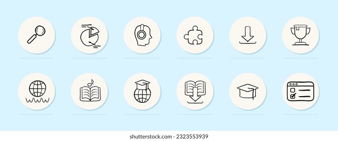 Remote Learning Icon. Digital education, virtual classrooms, online lectures, e-learning platforms. Vector line icon for Business