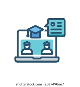 Remote Learning Icon for Educational Use