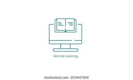 Remote Learning: Online Education and Distance Teaching Vector Icon