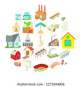Remote location icons set. Cartoon set of 25 remote location vector icons for web isolated on white background