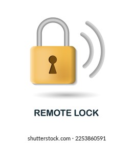 Remote Lock icon. 3d illustration from security collection. Creative Remote Lock 3d icon for web design, templates, infographics and more