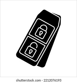 remote lock icon on white background