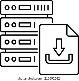 Remote Machine Down Time Vector Icon Design, Cloud computing Symbol, Client server model Sign, Web Hosting and Edge device stock illustration, Server Download area Concept, 