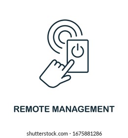 Icono de Administración remota de la colección iot. Icono de Administración remota de línea simple para plantillas, diseño web e infografías