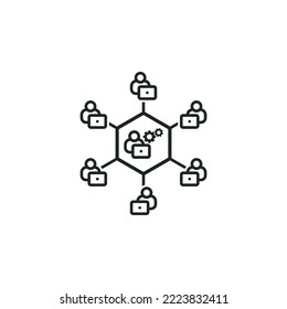 Icono de administración remota aislado en fondo blanco