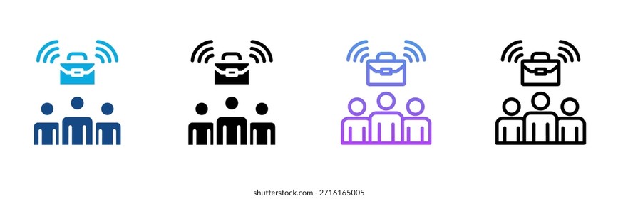 Icono de administración remota Ilustración vectorial de estilo múltiple
