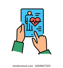 remote medical monitoring line icon. Vector isolated element. Editable stroke.