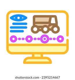 remote monitoring autonomous delivery color icon vector. remote monitoring autonomous delivery sign. isolated symbol illustration