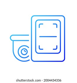 Remote monitoring with surveillance system gradient linear vector icon. Providing instant video recording to home. Thin line color symbols. Modern style pictogram. Vector isolated outline drawing