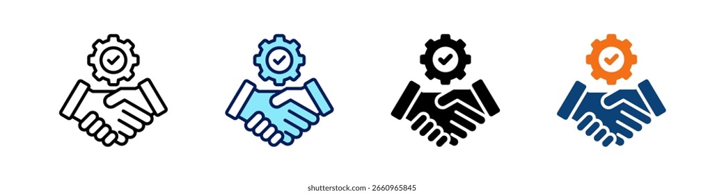 Remote-Onboarding mit nur einem Symbol Multi Styles Vectorsatz