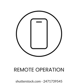 Icono de Vector de línea de operación remota para empaquetar en una cámara CCTV con trazo editable